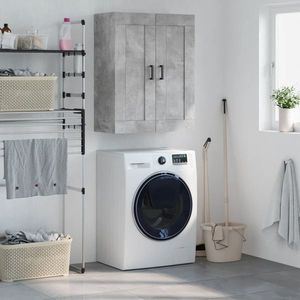 vidaXL Dulap pe perete, gri beton, 69, 5x34x90 cm, lemn prelucrat imagine