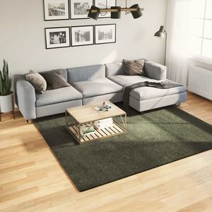 vidaXL Covor HUARTE, fir scurt moale și lavabil verde pădure 240x240cm imagine
