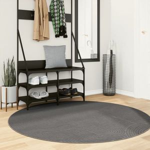 vidaXL Covor "IZA" aspect scandinav, cu fire scurte, antracit, Ø 160cm imagine
