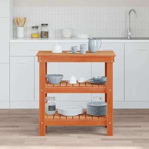 vidaXL Banc de lucru Maro ceruit 78, 5 x 50 x 80 cm Lemn masiv de pin imagine