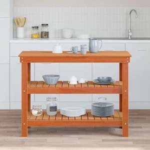 vidaXL Banc de lucru Maro ceruit 110, 5 x 50 x 80 cm Lemn masiv de pin imagine