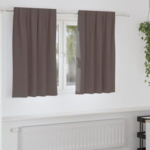 vidaXL Perdele Opaque cu Inel 2 pcs Maro închis 140 x 140 cm Poliester imagine