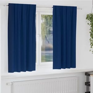 vidaXL Perdele Opaque cu Inel 2 pcs Albastru închis 175 x 140 cm imagine