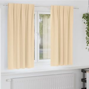 vidaXL Perdele Opaque cu Inel 2 pcs Crem 175 x 140 cm Poliester imagine