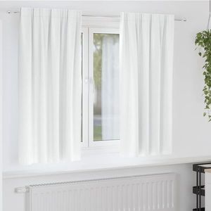 vidaXL Perdele Opaque cu Inel 2 pcs Alb strălucitor 175 x 140 cm imagine