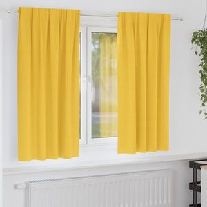 vidaXL Perdele Opaque cu Inel 2 pcs Galben muștar 175 x 140 cm imagine
