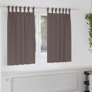 vidaXL Perdele Opaque cu Inel 2 pcs Maro închis 140 x 140 cm Poliester imagine