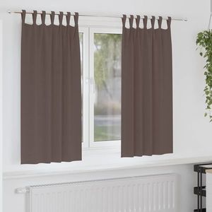 vidaXL Perdele Opaque cu Inel 2 pcs Maro închis 175 x 140 cm Poliester imagine