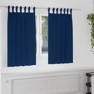 vidaXL Perdele Opaque cu Inel 2 pcs Albastru închis 140 x 140 cm imagine