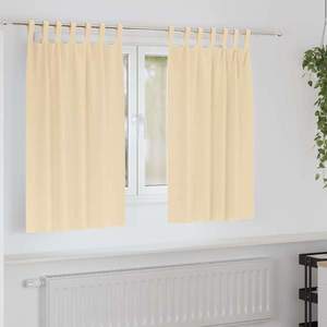 vidaXL Perdele Opaque cu Inel 2 pcs Crem 140 x 140 cm Poliester imagine