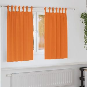 vidaXL Perdele Opaque cu Inel 2 pcs Portocalie Aprinsă 140 x 140 cm imagine