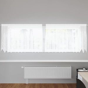 vidaXL Cortină din Dantelă cu perdele Alb 120 x 300 cm Poliester imagine