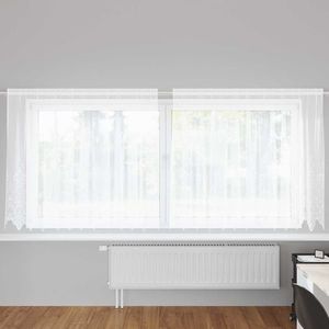 vidaXL Cortină din Dantelă cu perdele Alb 180 x 300 cm Poliester imagine