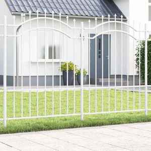 vidaXL Gard de Grădină Alb 190 cm Oțel vopsit în pulbere imagine