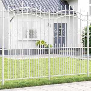 vidaXL Gard de Grădină Alb 215 cm Oțel vopsit în pulbere imagine