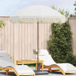 vidaXL Umbrelă de soare Gri și alb Ø 160 x 195 cm Oțel imagine