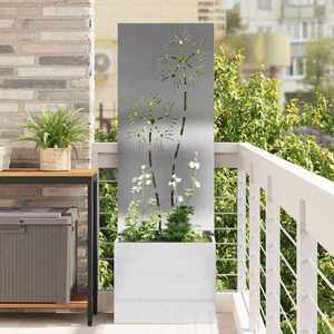 vidaXL Ecran de intimitate pentru grădină Floral Argintiu 50 x 140 cm imagine