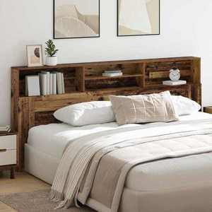 vidaXL Tablă de pat cu sertar Lemn Vechi 220 x 19 x 101, 5 cm imagine