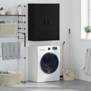 vidaXL Dulap montat pe perete Negru 69.5 x 34 x 90 cm Lemn compozit imagine