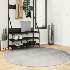 vidaXL Covor "IZA" aspect scandinav, cu fire scurte, gri, Ø 160 cm imagine