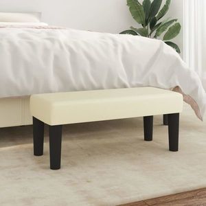 vidaXL Bancă, crem, 70x30x30 cm, piele ecologică imagine