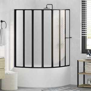 vidaXL Paravan de duș Altele Manual Negru 168 x 140 cm Aluminiu imagine