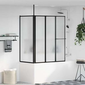 vidaXL Paravan de duș Altele Manual Negru 120 x 70 x 137 cm Aluminiu imagine