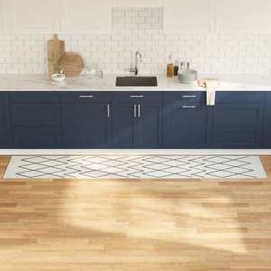 vidaXL Covor de bucătărie Alb 300 x 60 cm Catifea imagine