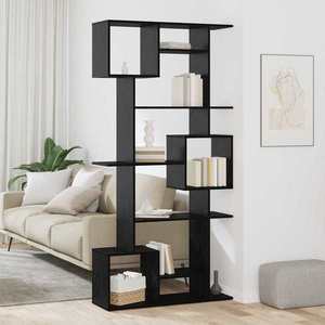 vidaXL Dulap pentru cărți Stejar negru 92 x 29 x 188 cm Lemn compozit imagine