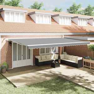 vidaXL Copertină cu Alb 6 × 3, 5 m Metal imagine