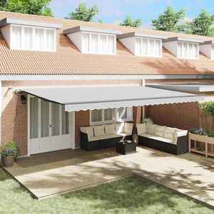 vidaXL Copertină cu Manual Antracit 6 × 3, 5 m Metal imagine