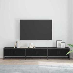 vidaXL Unități TV 2 pcs Stejar Negru 240 x 35 x 41 cm Lemn compozit imagine