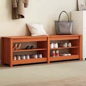 vidaXL Bancă pentru pantofi cu raft Maro ceruit 160 x 36.5 x 50 cm imagine