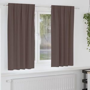 vidaXL Perdele Opaque cu Inel 2 pcs Maro închis 175 x 140 cm Poliester imagine