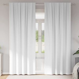 vidaXL Perdele Opaque cu Inel 2 pcs Alb strălucitor 260 x 140 cm imagine