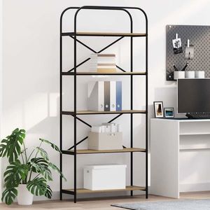 vidaXL Raft pentru cărți stejar artizanal 80 x 30 x 183 cm imagine