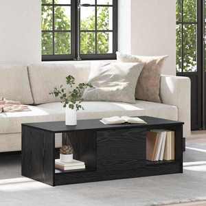 vidaXL Masă de cafea Stejar Negru 102 x 50 x 36cm Lemn compozit imagine