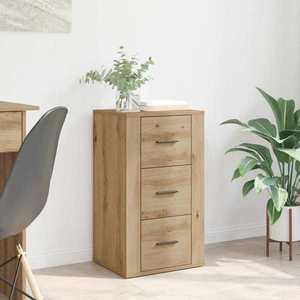 vidaXL Bufet cu sertar stejar artizanal 40 x 33 x 70 cm Lemn compozit imagine