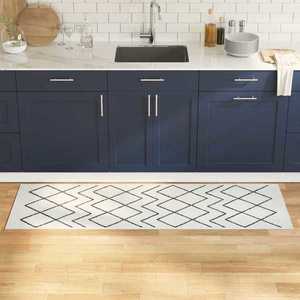 vidaXL Covor de bucătărie Alb 180 x 60 cm Catifea imagine