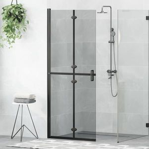vidaXL Perete de duș Walk-in Negru și transparent închis 80 x 190 cm imagine