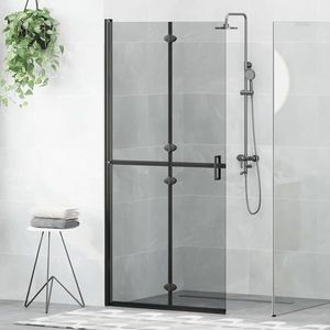 vidaXL Perete de duș Walk-in Negru și transparent închis 90 x 190 cm imagine
