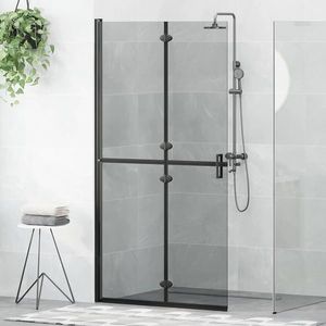 vidaXL Perete de duș Walk-in Negru și transparent închis 100 x 190 cm imagine