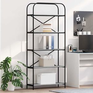 vidaXL Raft pentru cărți sonoma gri 80 x 30 x 183 cm Lemn compozit imagine