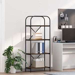vidaXL Raft pentru cărți Stejar afumat 60 x 30 x 146 cm Lemn compozit imagine