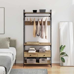 vidaXL Dulap cu raft stejar artizanal 89 x 39 x 184.5 cm Lemn compozit imagine