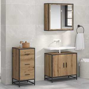 vidaXL Bufet stejar artizanal 35.5 x 35 x 76 cm Lemn compozit imagine