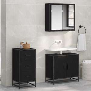 vidaXL Bufet cu sertar Stejar negru 35.5 x 35 x 76 cm Lemn compozit imagine