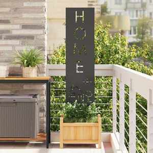 vidaXL Ecran de intimitate pentru grădină Traforaj Negru 32 x 140 cm imagine