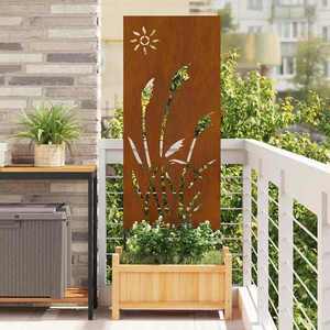 vidaXL Ecran de intimitate pentru grădină Traforaj Ruginit 50 x 140 cm imagine