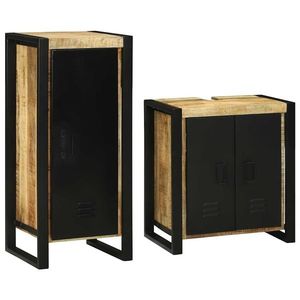 vidaXL Set de mobilier pentru baie 2 pcs Maro Lemn de mango solid imagine